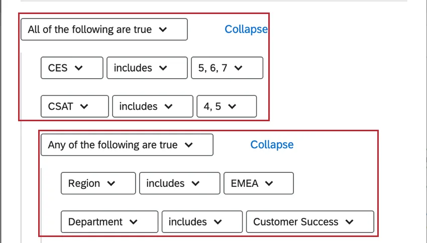 multiple condition sets in one filter