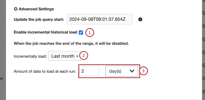 Establecer el cronograma para una carga incremental de datos históricos