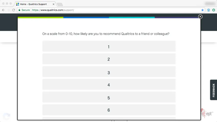 Survey on a scale from 0-10