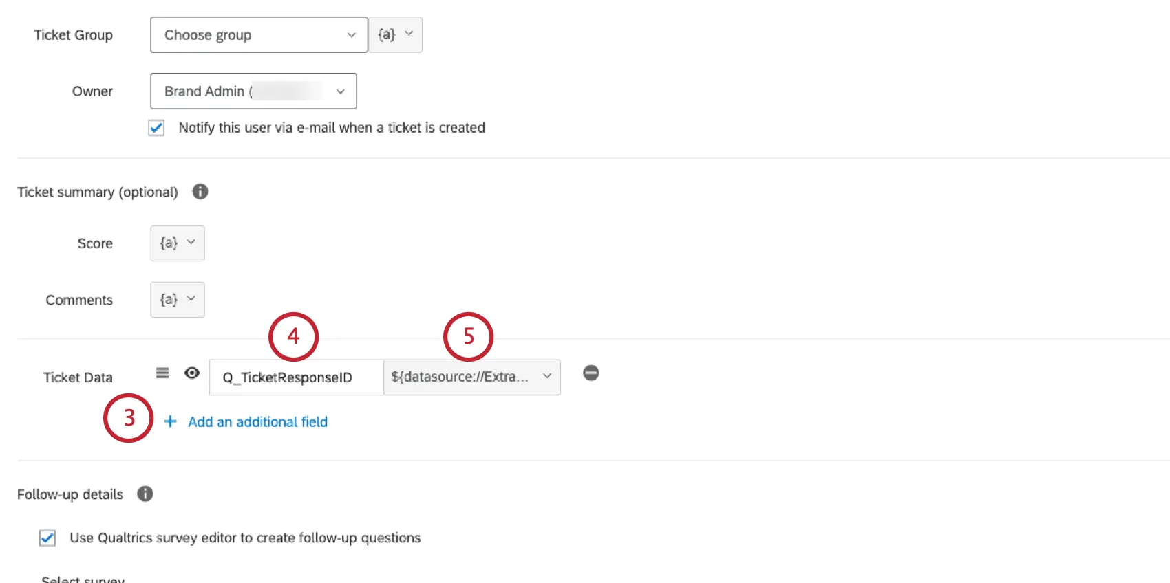 mapping Q_TicketResponseID in a ticket task