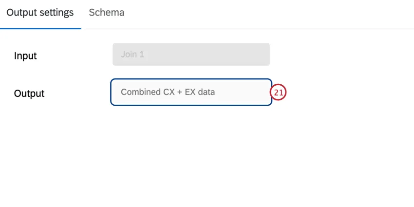 giving the output dataset a name