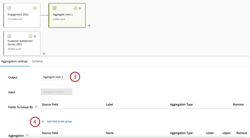 assegnare un nome alloutput e fare clic su aggiungi campo