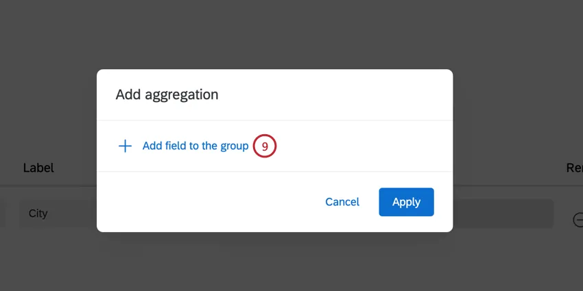 clicking add field to group
