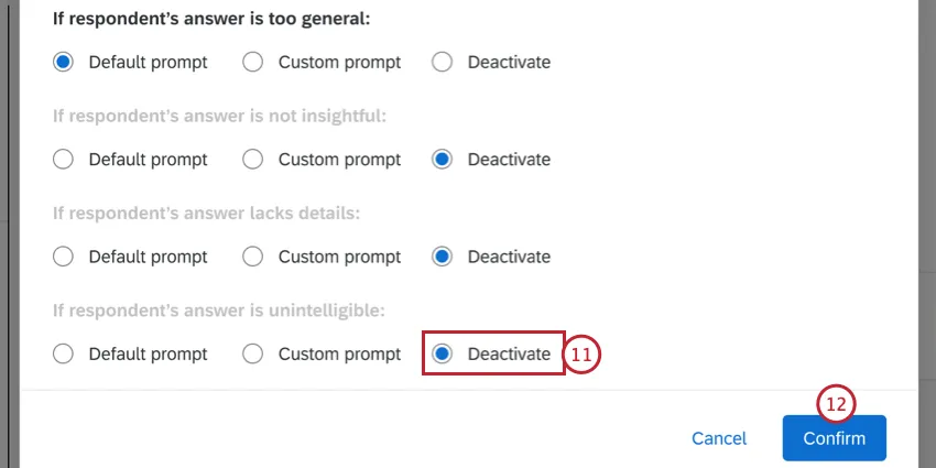 disattivare una categoria di criteri