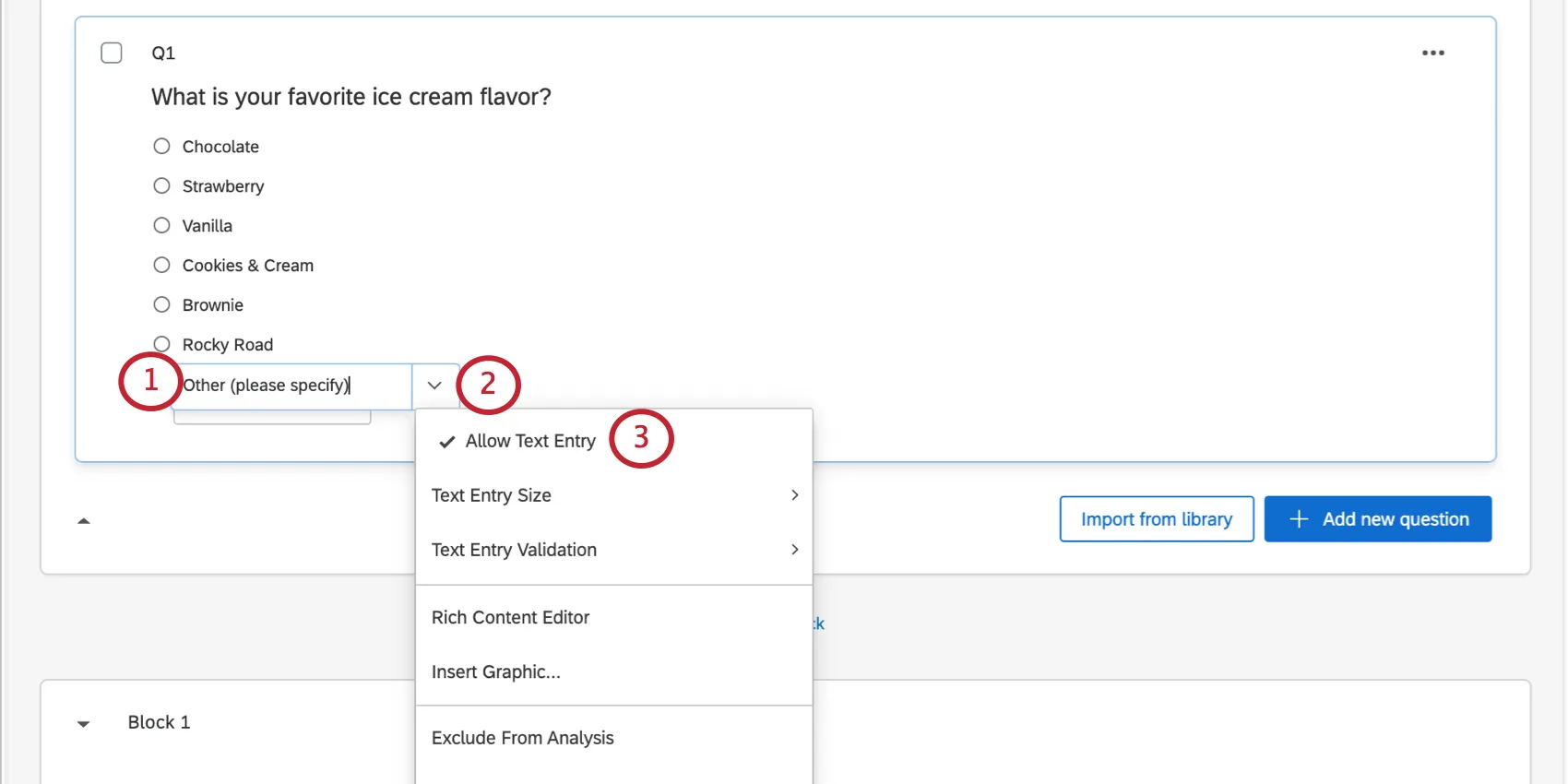 allowing text entry on an answer choice
