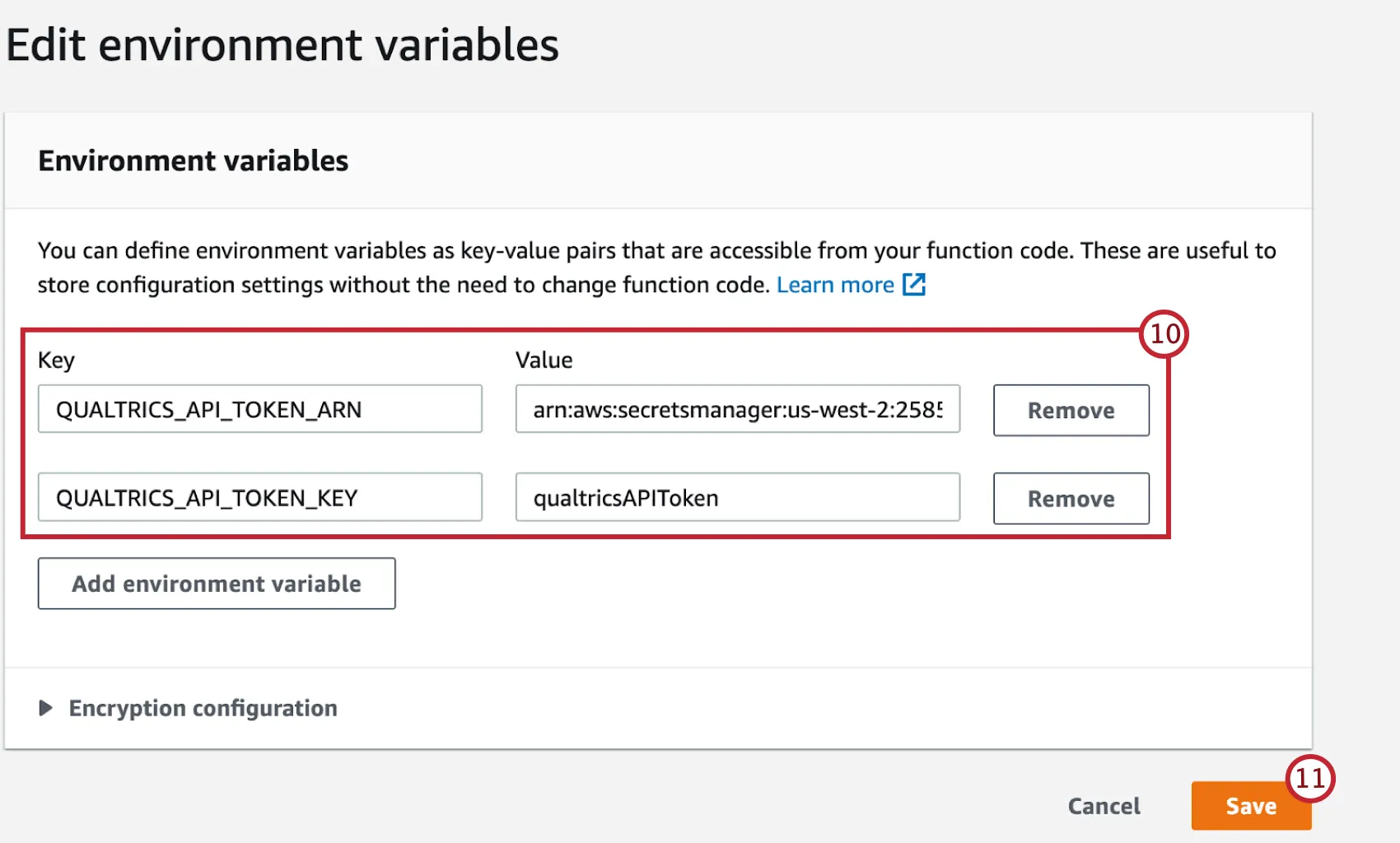 fenêtre de configuration des variables environnementales