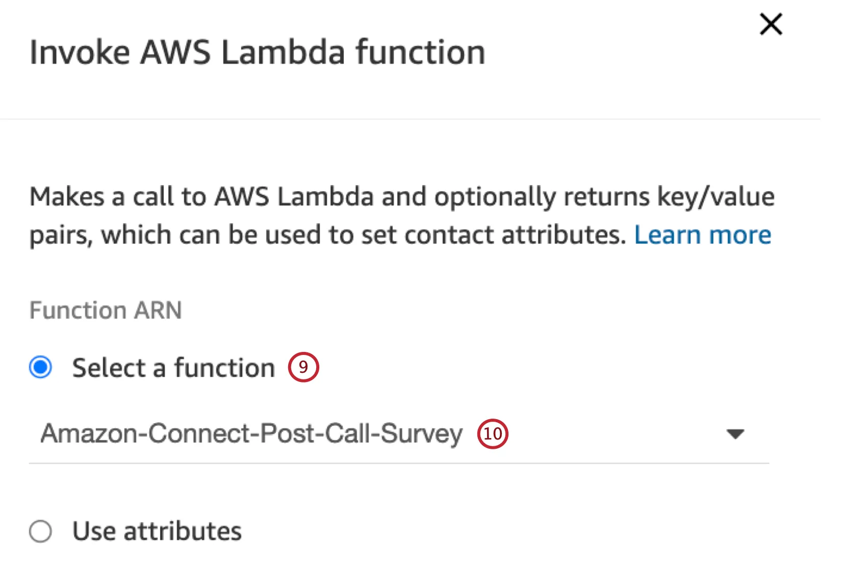 selecting a function