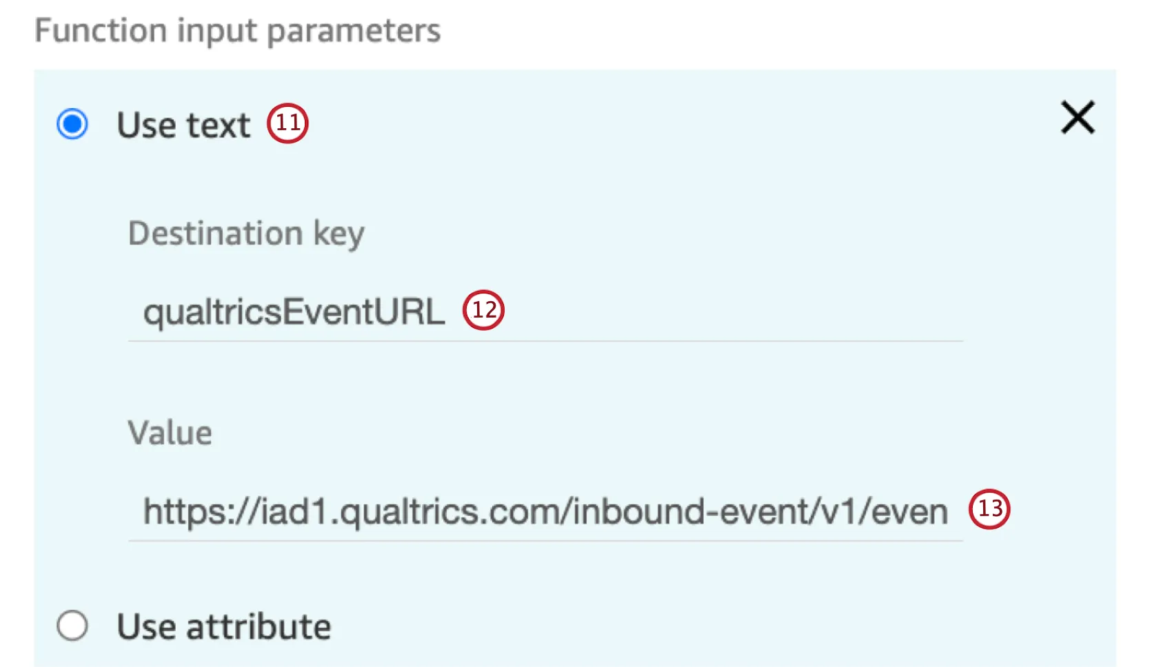 function input parameters configuration