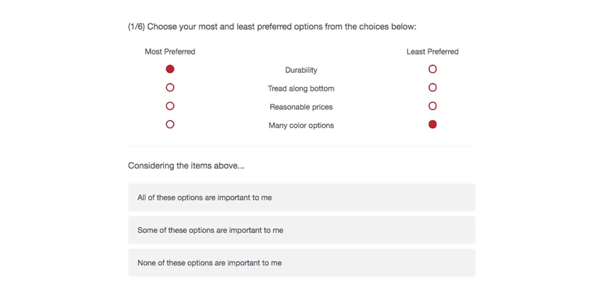 Maxdiff question followed by a new question