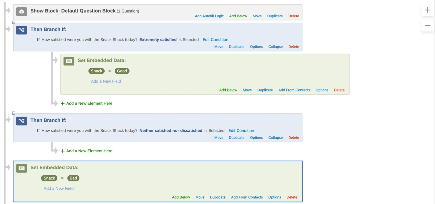Two values for the same embedded data, with the bad value overwriting the good value because it is not indented properly