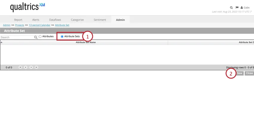 dans la section des ensembles dattributs, en cliquant sur Nouveau
