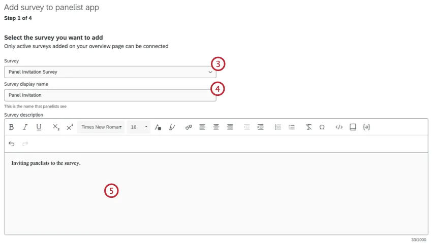 Elegir la encuesta y personalizar su visualización
