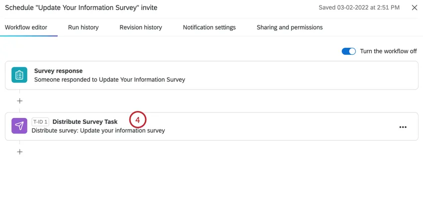 choosing the distribute survey task
