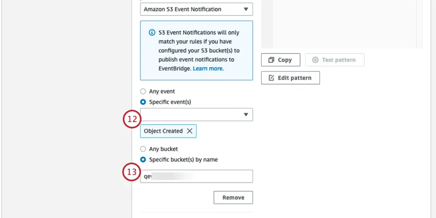 choosing specific events and buckets
