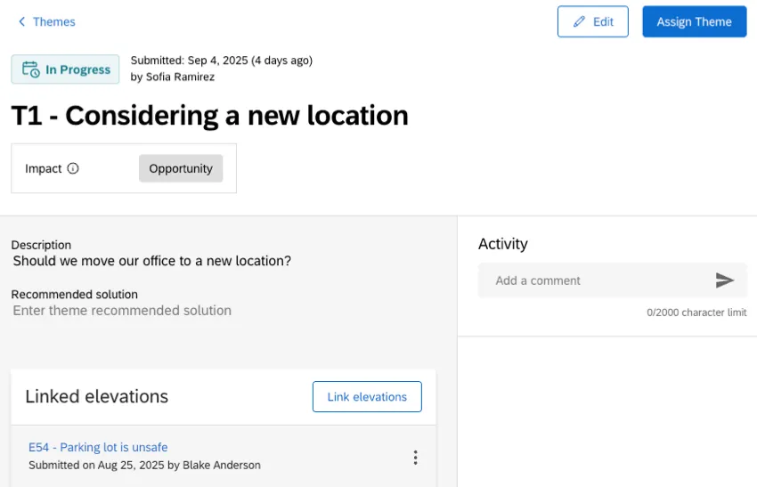 an individual theme view