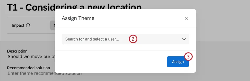 le menu déroulant pour sélectionner les utilisateurs et le bouton daffectation