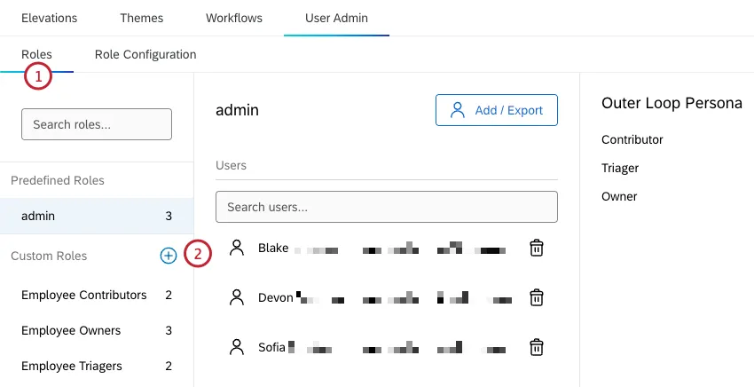 roles tab and button to add a role