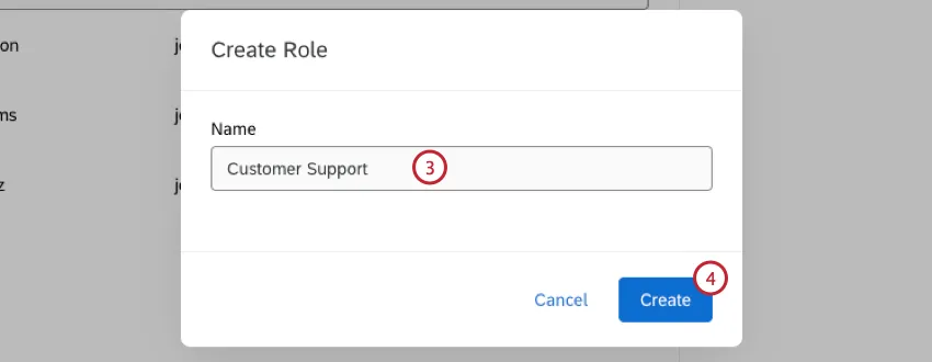 field to add a name and button to create the role