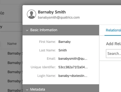 グローバル情報ウィンドウの参加者基本情報