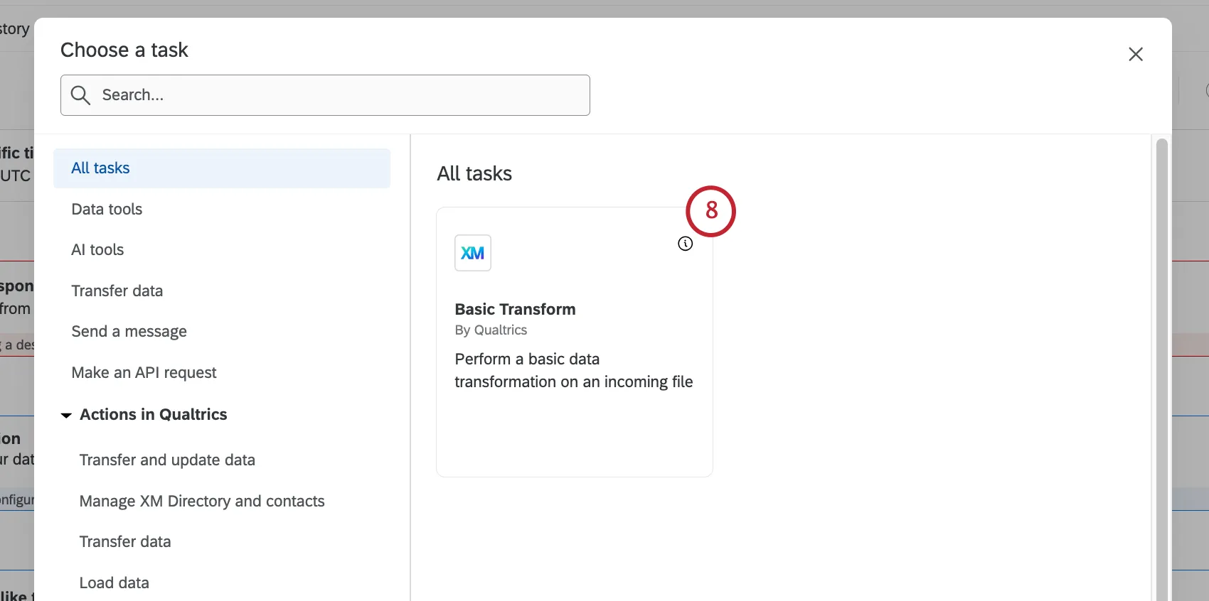 Basic Transform task from the task creator