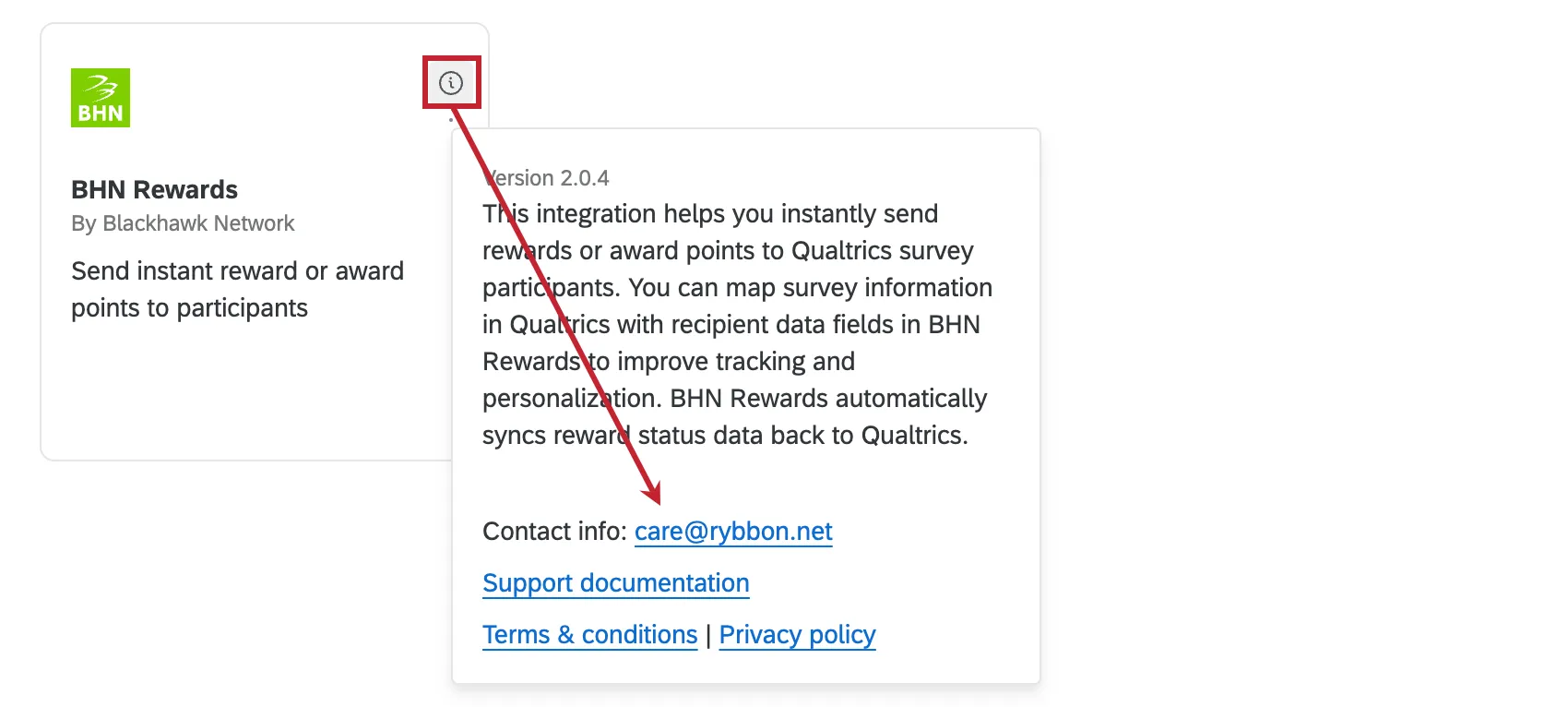 clicking the i on a BHN task