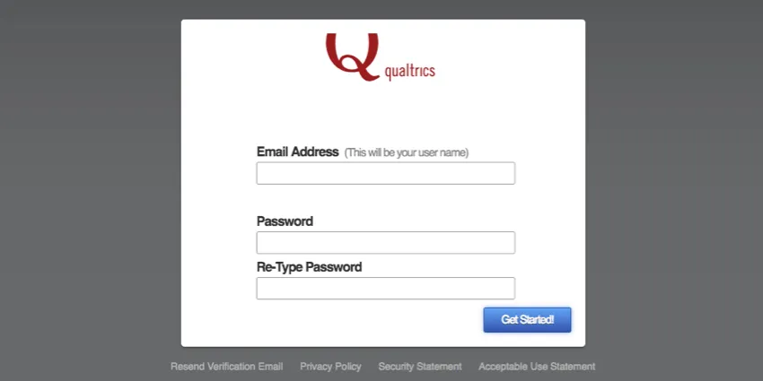 Text boxes to enter email address and password