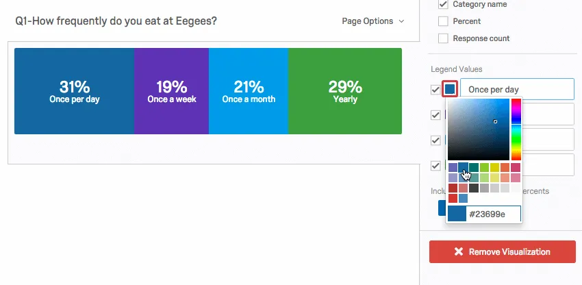 Changing the color of a legend value