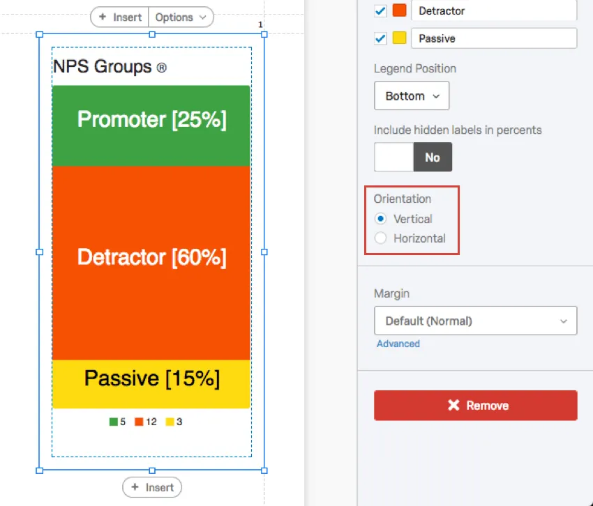 A barra de detalhamento é vertical