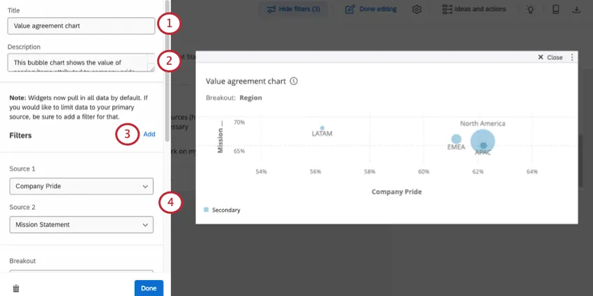 setting up a bubble chart widget