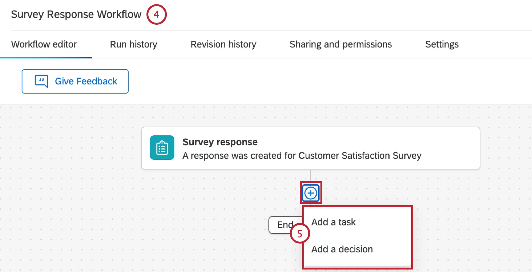 renomear o fluxo de trabalho e adicionar condições/tarefas