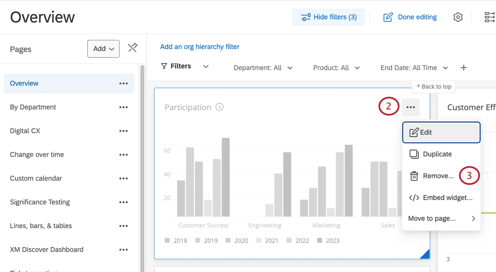 Eliminar opción en un widget