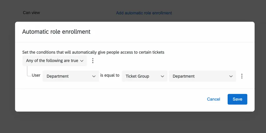creating a condition to add a user when their department matches' the group's
