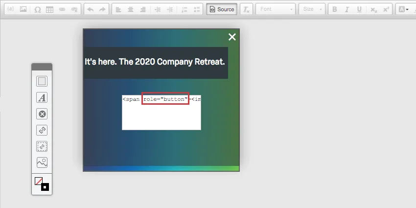 A role added to the span tags set equal to button