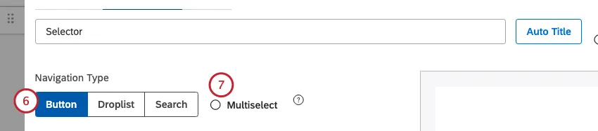 Wählen Sie Button als Navigationstyp aus. Aktivieren Sie das Kontrollkästchen Mehrfachauswahl, damit Benutzer mehrere Berichtselemente auswählen können.