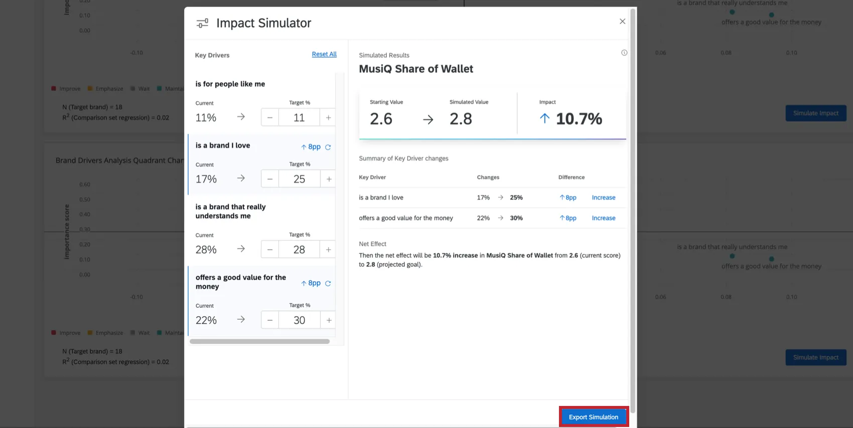Imagen del botón de exportación de simulación en la parte inferior derecha de la ventana de simulación