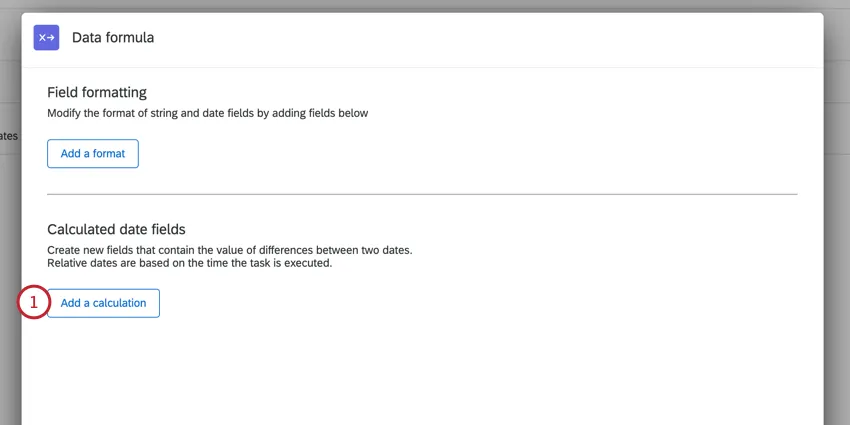 haciendo clic en agregar un cálculo