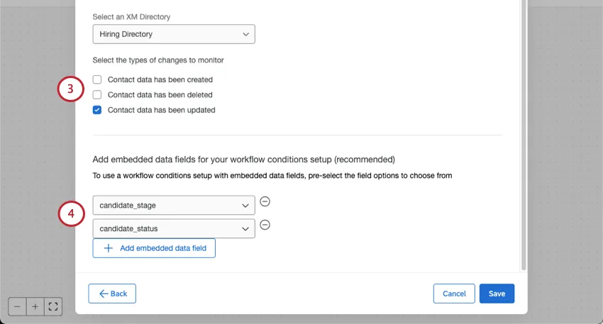 Seleccionar un tipo de cambio de datos y los campos a seguir