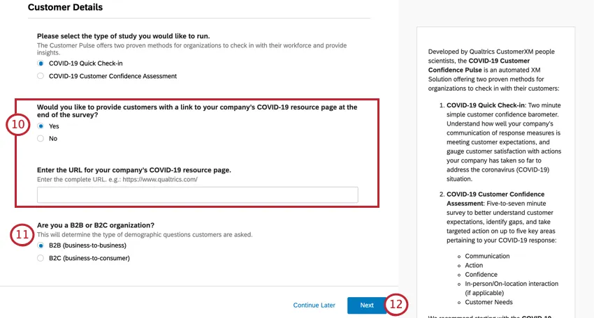 Next button in blue, bottom-right