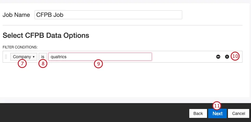 adding filter conditions