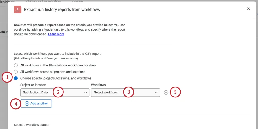 choosing the workflows to include