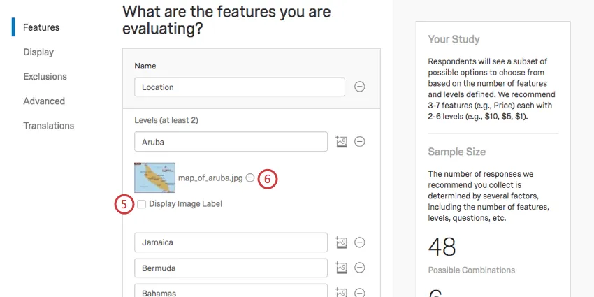 Unter Aruba gibt es jetzt eine winzige Karte von Aruba. weiter befindet sich eine Nae, der Name von aruba .JPEG. Darunter ist die Option, den Namen anzuzeigen.