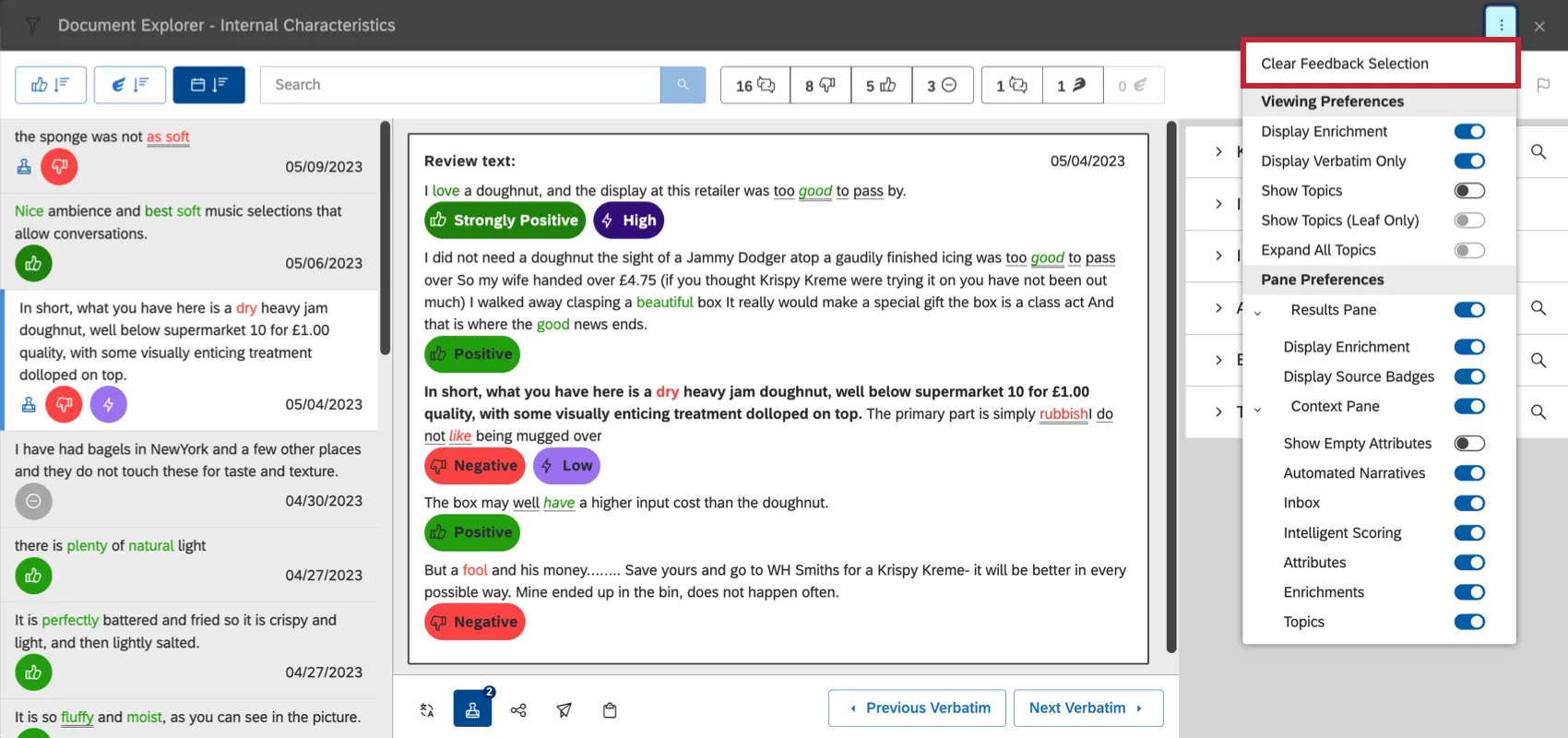 Borrar la configuración de selección de opinión en el menú de configuración