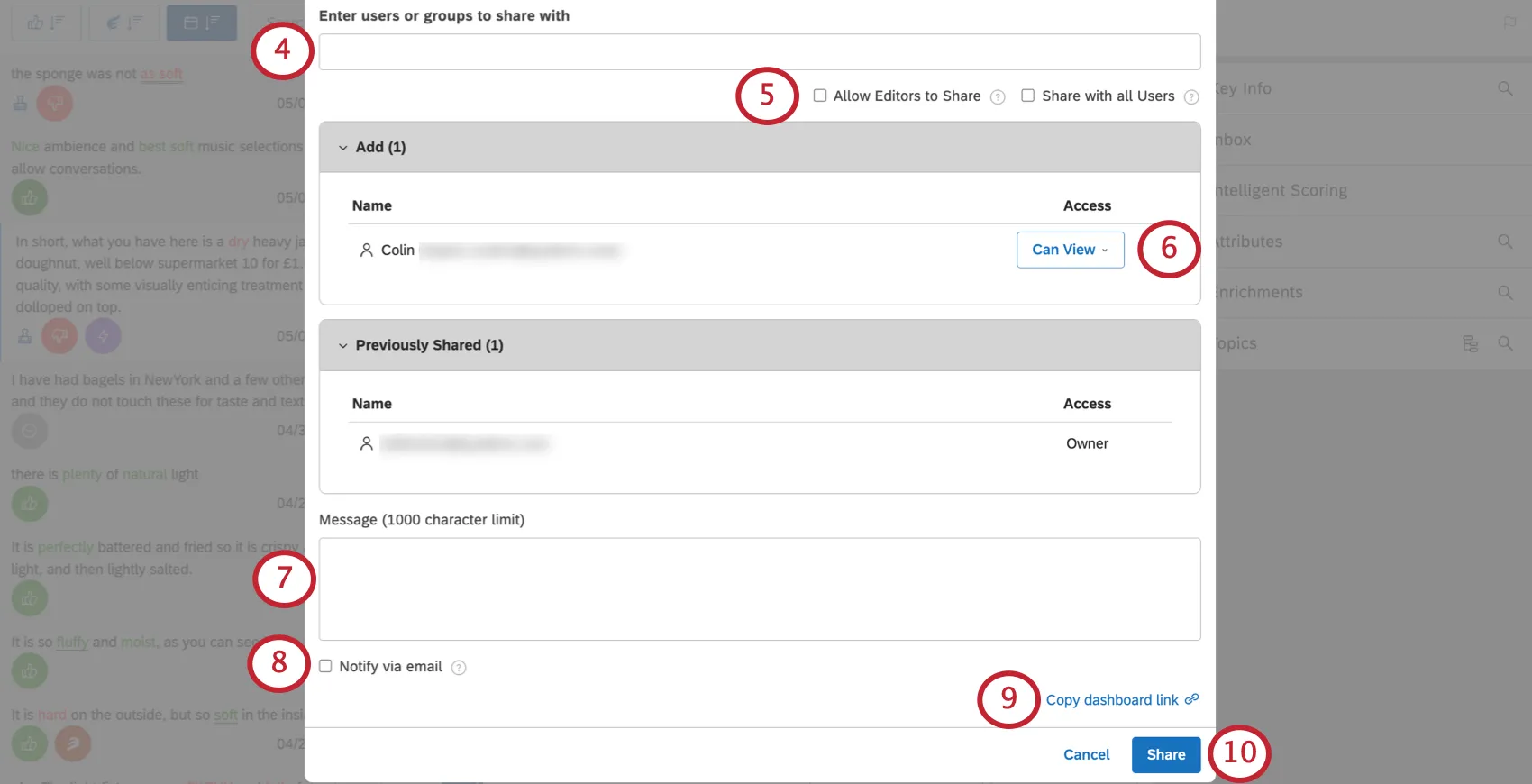 new window where you configure how and where to send to