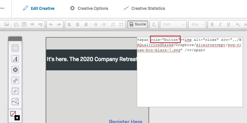 Un attribut role égal à button ajouté au span