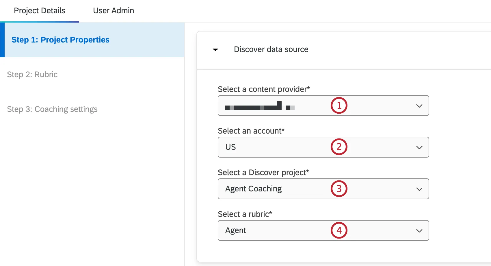 steps to configure the discover data source for your coaching recommendations project