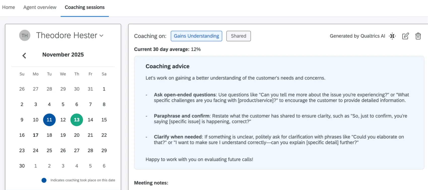 kürzlich gesendete Coaching-Ratschläge