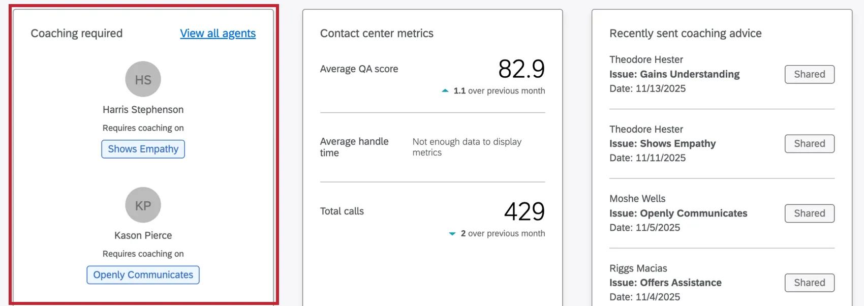 Se ha resaltado el widget de entrenamiento requerido