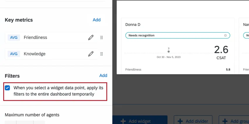 the option to apply a dashboard filter automatically