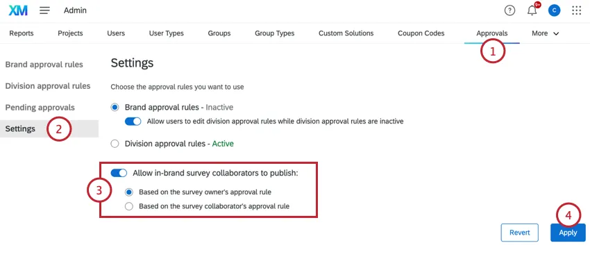 navigating to the settings section to choose the collaborator approval settings