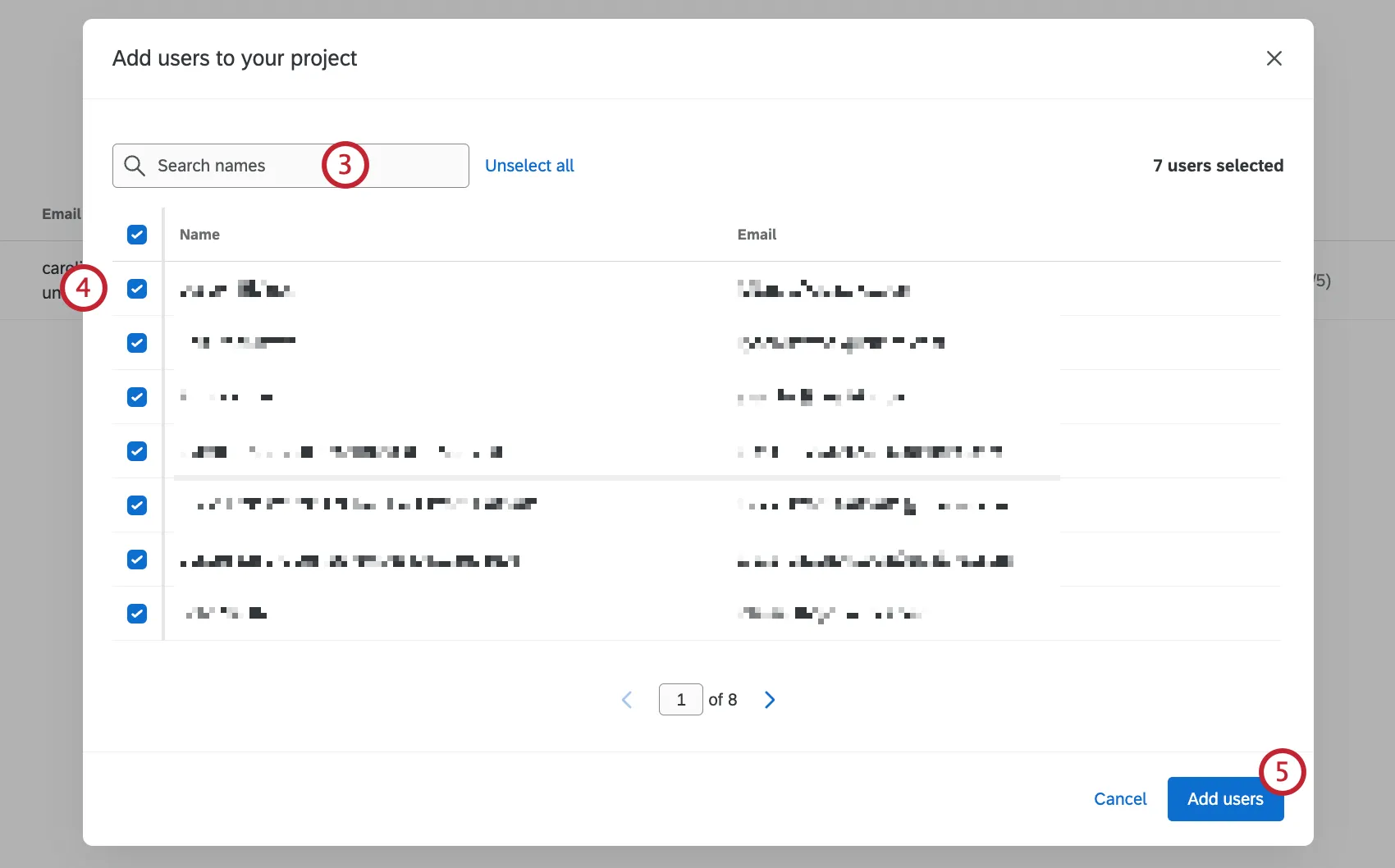 Adding a user to a project